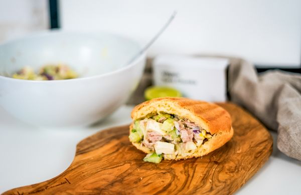 Avocado, Feta & Tuna Salad in Pita Bread