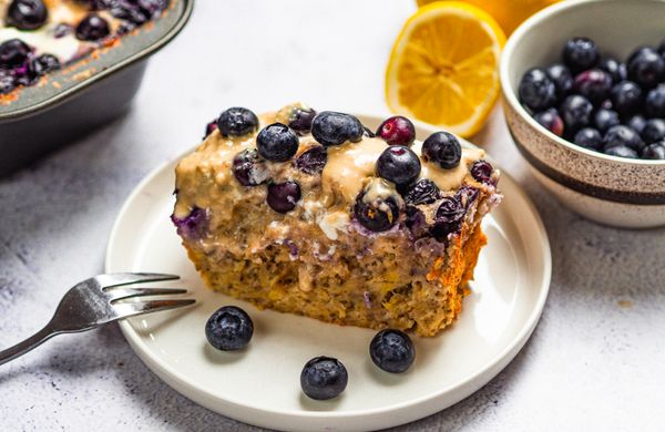 Borůvkové baked oats
