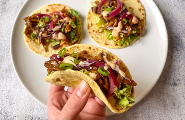 Tacos s trhanou hlívou ústřičnou