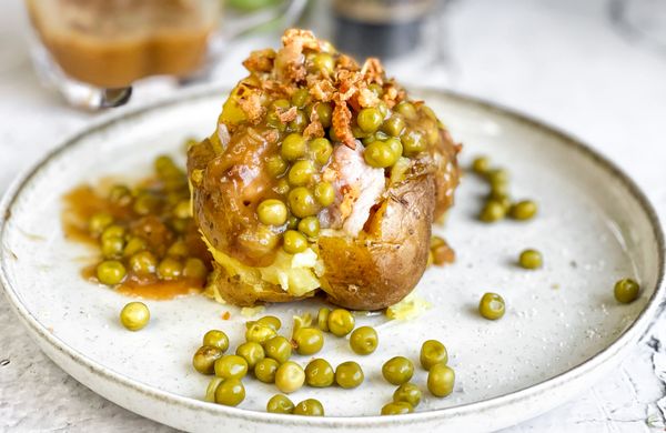 Chicken & Pea Loaded Baked Potato