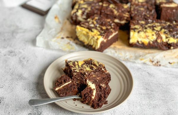 Fazuľové brownies s tvarohom