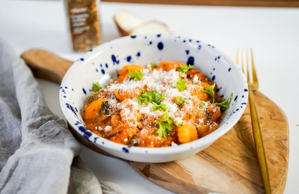 Gnocchi s rajčatovou omáčkou a se špenátem