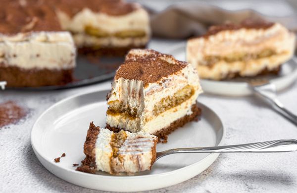 Nepečený tiramisu cheesecake