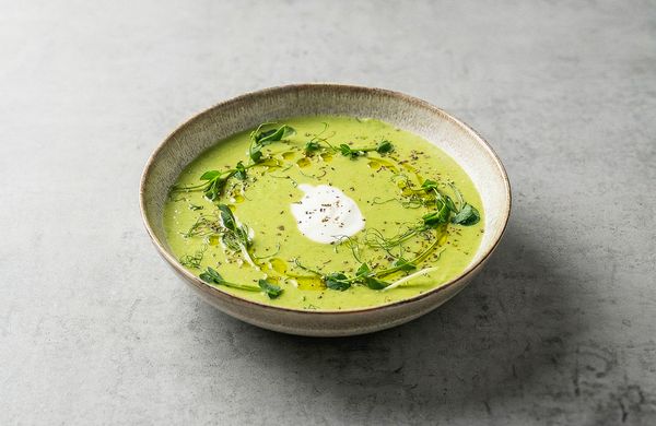 Hráškový krém se smetanou