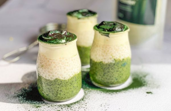 Tapioca Pudding with Spirulina