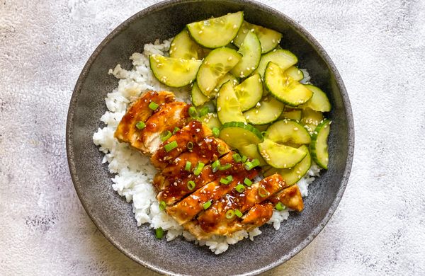 Asiatisches Hähnchen mit Reis