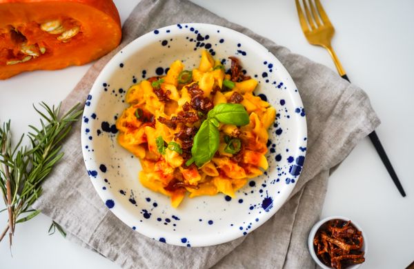 Kürbispasta mit Miso-Paste