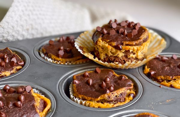 Čokoládové cheesecake muffiny