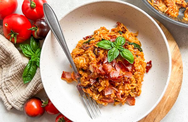 Krémové rajčatové rizoto z jedné pánve