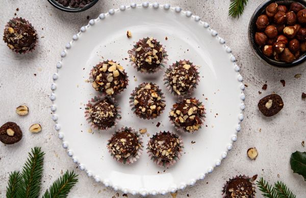 Lieskovoorieškové truffles v čokoláde