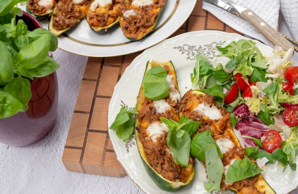 Überbackene Zucchini mit Hackfleisch