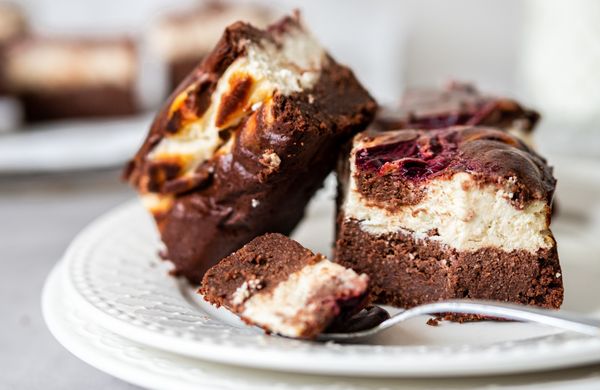 Zdravé cheesecake brownies