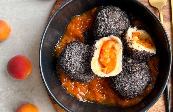 Apricot Dumplings with Poppy Seeds