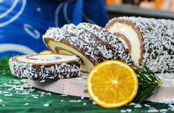 Vegan kokosová roláda by @surovadcerka